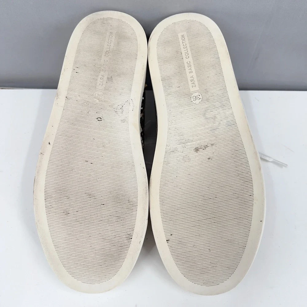 Zara Womens Snakeskin Python Print Low Top Sneaker Lace Up EU 36‎ US 6